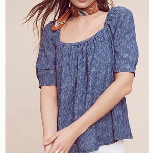 Anthropologie Postmark Navy Striped Top